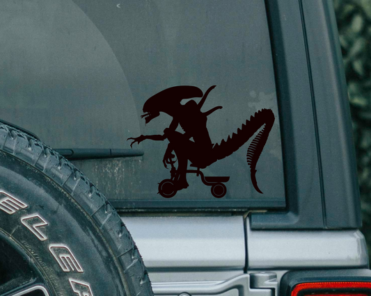 Alien on Scooter Decal | Alien Movie | Facehugger | Xenomorph Decal