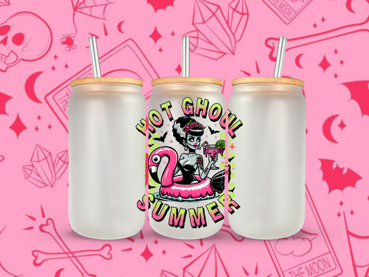 Hot Ghoul Summer Frosted Cup | Gothic Babe | Bride of Frankenstein Pin-Up Retro | Gothic Summer