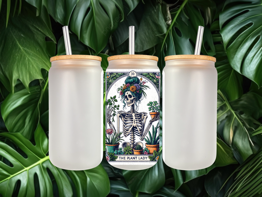 Skeleton Plant Lady Frosted Cup | Plant Lover | Gothic Plants | Green Thumb