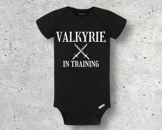 Valkyrie in Training Onesie | Baby Warrior | Norse Viking Baby Items