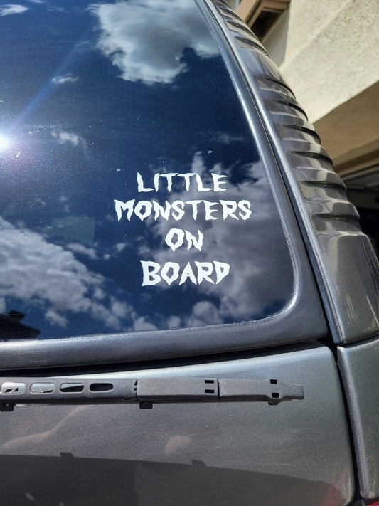Little Monsters on Board Decal for Cars | Monster Decals | Baby on Board Gothic Decal | Horror Decal