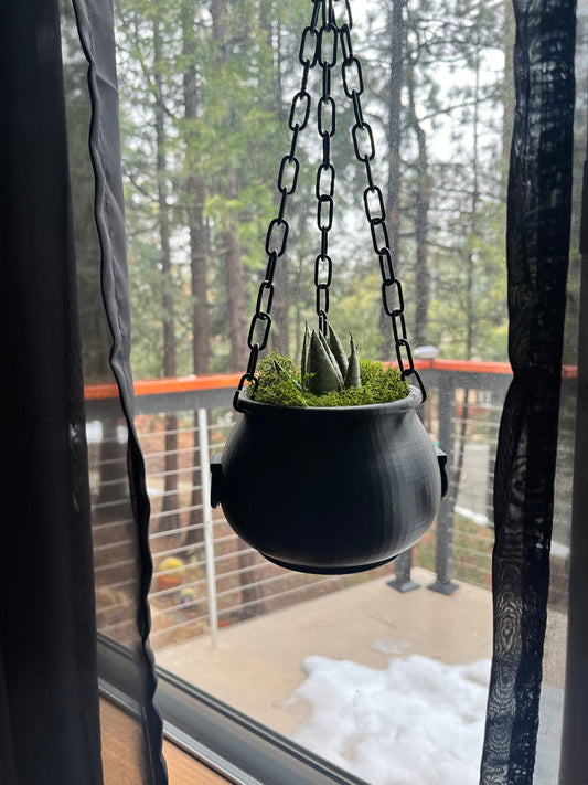 Hanging Cauldron Planter | 3D Printed Cauldron Planter | Gothic Planter | Unique Plant Pot | Hanging Planter | Gothic Plants