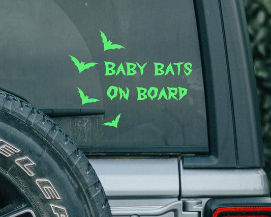 Baby Bats on Board Decal | Gothic Car Decal | Bats and Babies | Baby on Board Decal