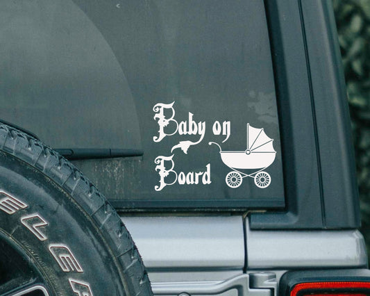 Baby on Board Gothic Decal | Addams Family Decal | Baby on Board Sticker | Horror | Halloween Stickers | Gothic