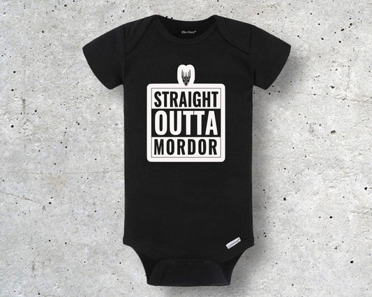 Straight Outta Mordor Onesie | Lord of the Rings Baby Clothes | Hobbit Clothes | Baby Hobbit