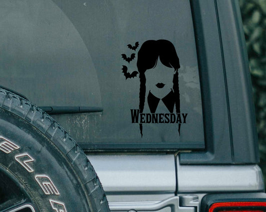 Wednesday Addams Decal | New Age Wednesday Addams | Addams Family Gothic Decal | Spooky and Kooky